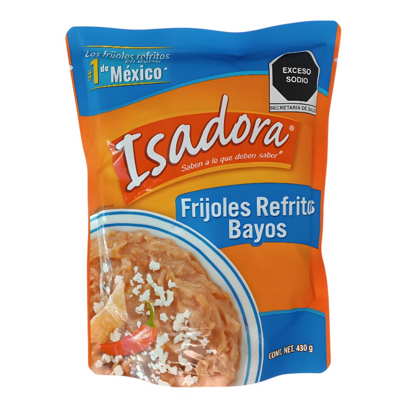 FRIJOLES ISADORA 430 GR FRIJOLES BAYOS REFRITOS BOLSA